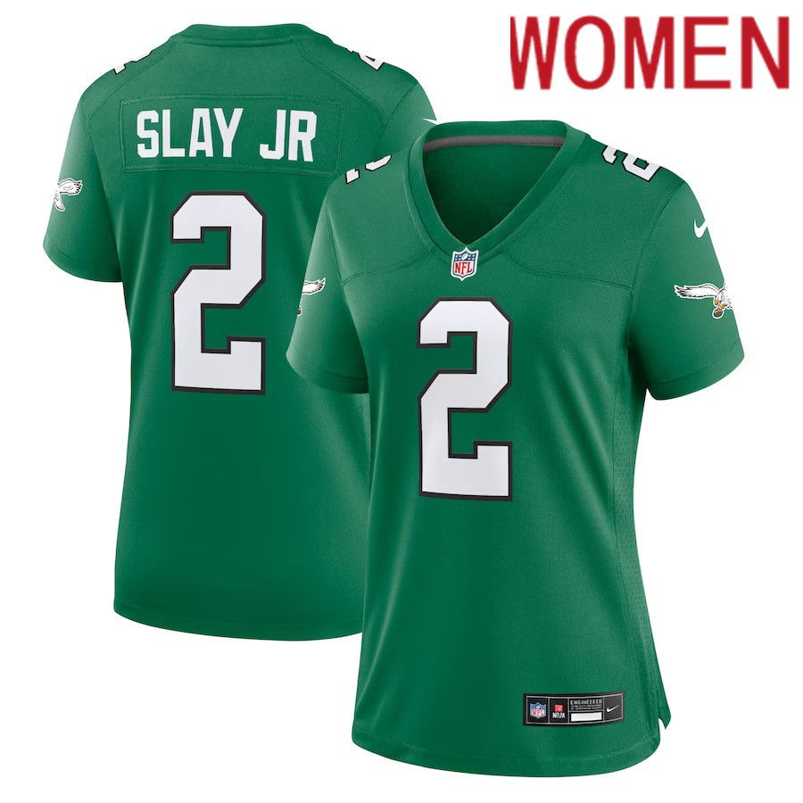 Women Philadelphia Eagles #2 Darius Slay Nike Kelly Green Alternate Player Game NFL Jersey->women nfl jersey->Women Jersey